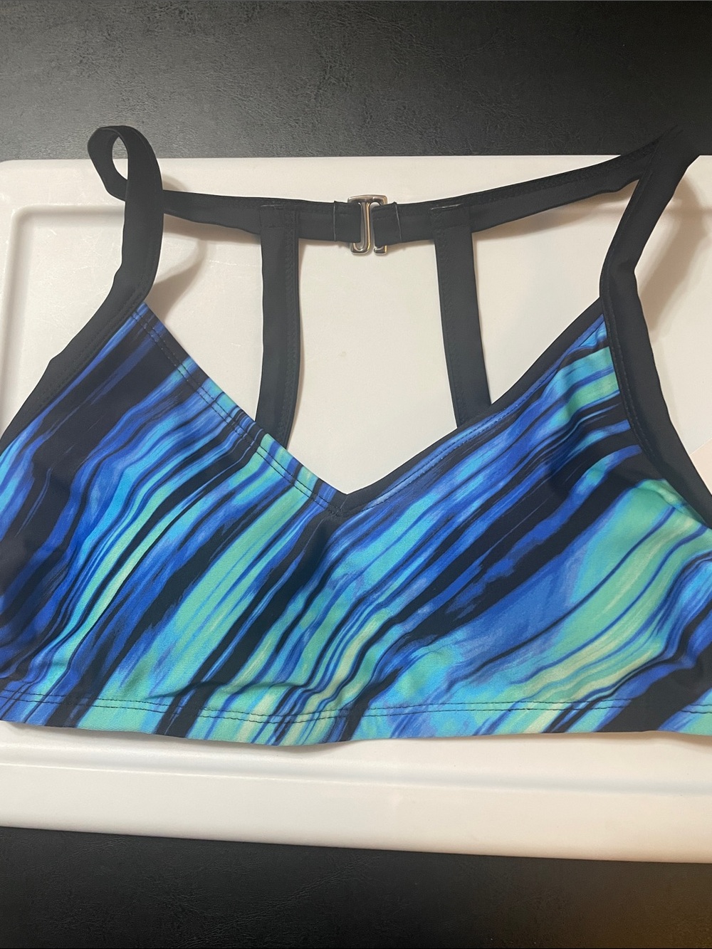 Xersion Blue & Aqua Sports Bralette or swim top w straps NWT Sz. S